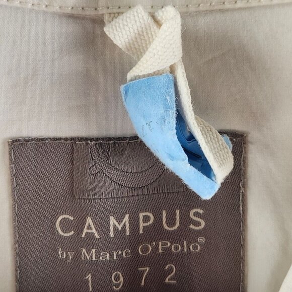 VTG Campus By Marc O Polo XL Germany Made Snap Up Long Sleeve Elbow Patch White - Picture 11 of 16